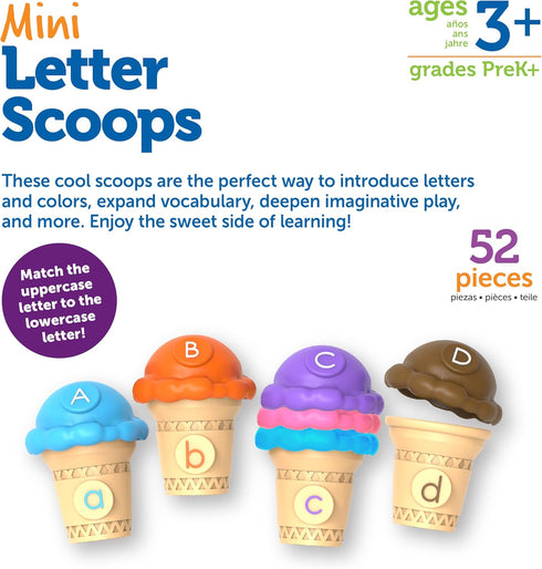 Learning Resources Mini Letter Scoops - Preschool Learning Toys for Kids Age 3+ - Alphabet Stacking Toys