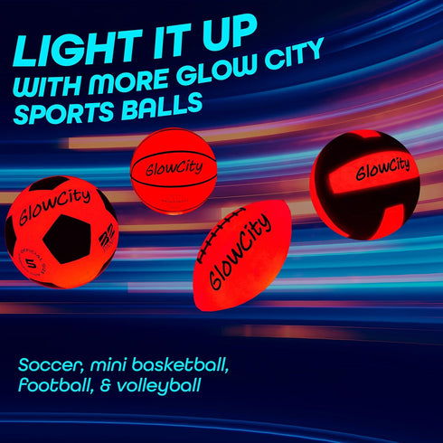 GlowCity Glow in The Dark Basketball for Teen Boys - Light Up LED Toy for Night Ball Games, Great Gift for Kids
