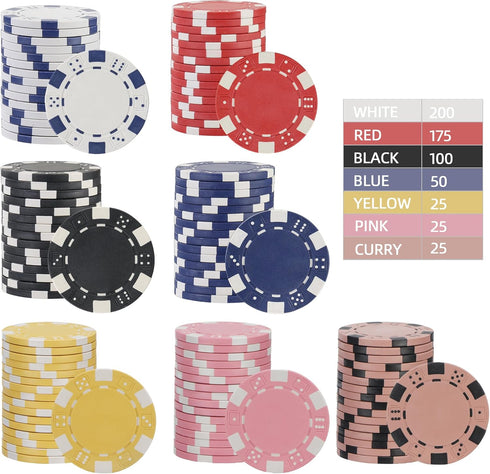 Poker Chips Set for Card Board Game, 11.5 Gram, for Texas Hold'em, Blackjack, or Late Night Poker Games