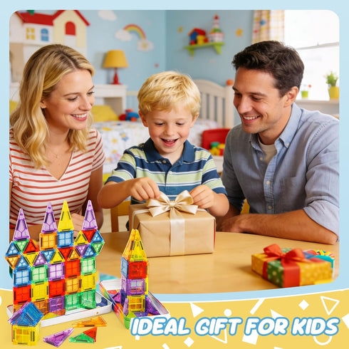 80 3 4 5 6 7 8 cossy Mini Magnetic Tiles, PCS Magnet Tiles Travel Toys with Iron Box, Travel Magnetic Tiles