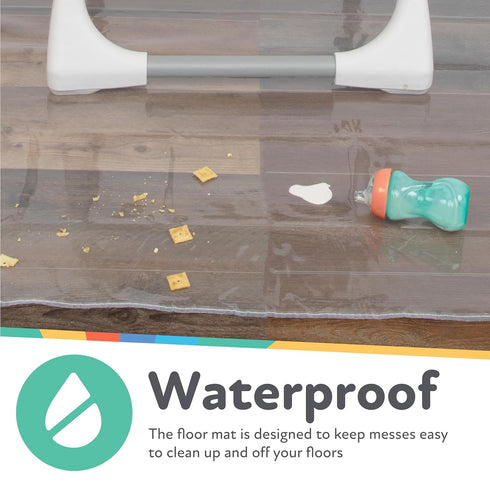49.5" 49.5" Nuby High Chair Square Floor Mat - Waterproof and Clear Floor Mat - Protects Floor from Spills and Messes