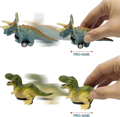 4 Pack Jumbo Dinosaur Eggs with Dinosaur Pull Back Cars Inside, Dinos Vehicles Toys for Kids Boys Girls