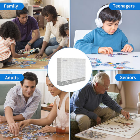 Jigsaw Puzzles 1000 Pieces for Adults - Pure Blank White Puzzles - Solid Color Hardest Difficulty Jigsaw Puzzle