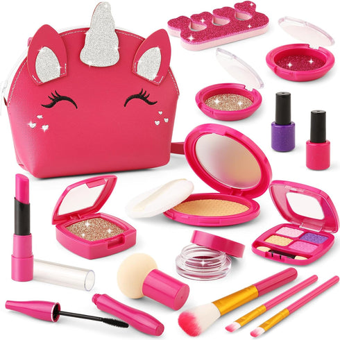 Toddler Pretend Makeup Kit for Girls, Play Makeup Set for Kids 3-5