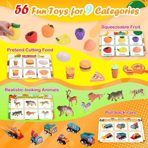 Playset, 2+ Nicella Sorting Toys for Toddlers, Learning Education Toys Montessori, Multiple Theme Fine Motor Skills