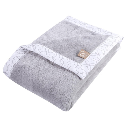 Trend Lab Framed Receiving Blanket, Gray and White Circles by Trend Lab