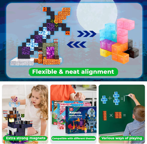 150 Set 3+ Goody King PCS Magnetic Building Blocks,Dark Castle Magnetic Blocks,Magnetic Toys for Kids, Sensory Toy