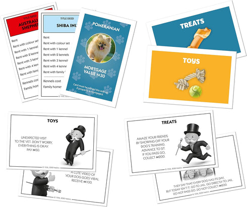 Dogs Monopoly Board Game English Edition, Play with Pomeranian, Siberian Husky, Shiba Inu, Fun Family Game