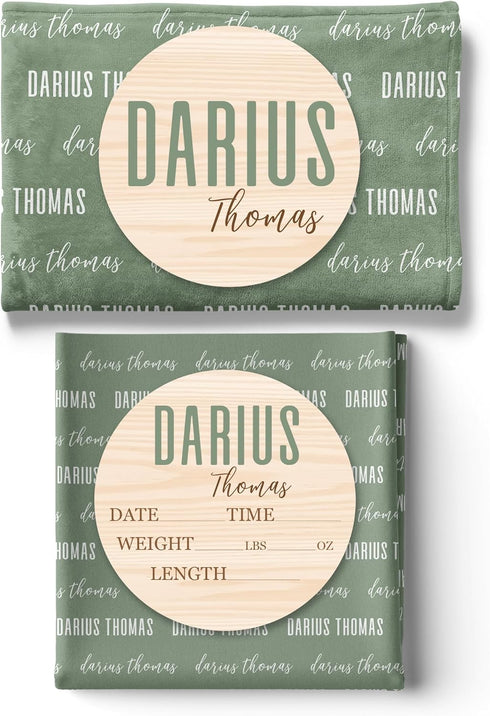Hickory Hollow Designs Personalized Baby Swaddle, Custom Name Blanket, Nursery Name Sign,