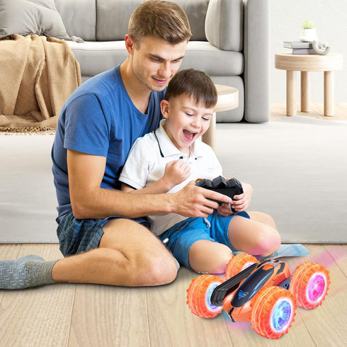 2.4GHz 360 4WD 3 4 5 6 7 8-12 Remote Control Car, Electric Race Stunt Car, Double Sided Rolling Rotating Rotation, LED