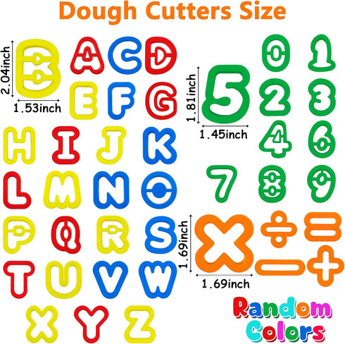 Set Dough Tool with Dough Alphabet Cutters,Numbers Cutters,Mathematical Symbols,Great Dough Tools for Learning Letters