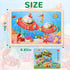 Wooden Puzzles Toys for Kids Ages 3-5 - Set of 4 Packs with 20-Piece Farm Animal Theme Jigsaw Puzzles