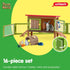Schleich Farm World 8 Piece Rabbit Hutch Set with Figurines, Farm Animal Toys and Accessories for Kids 3+