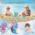 Set RACPNEL Beach Toys Sand for Kids, Collapsible Bucket and Shovels with Mesh Bag, Molds, Flags, Sandbox Kids