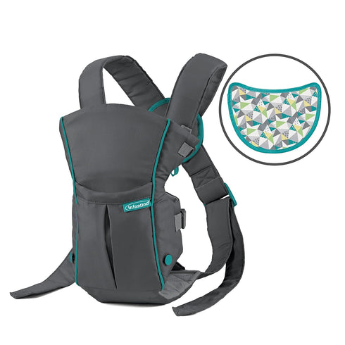 2-Ways 7-26lb, Infantino Swift Classic Carrier with Pocket, to Carry Carrier with Wonder Bib & Essentials Storage Front