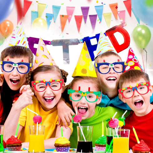 15 PCS Building Blocks Party Favors - DIY Creative Glasses for Kids Birthday Carnival Party Games Decorations