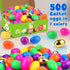 FLYSNK 500 Pack 12 2.4 Inch Easter Eggs Bulk Include Surprise Golden Egg, Bright Colors Fillable Plastic Eggs Empty