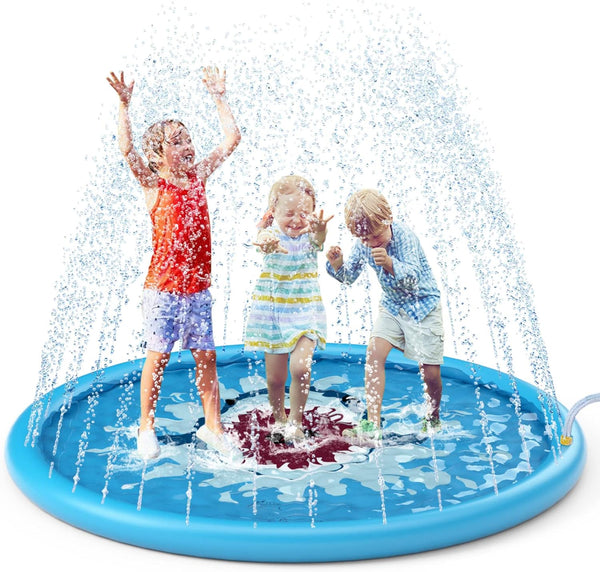 Jasonwell Splash Pad Sprinkler/Play Mat for Kids, Outdoor Inflatable Water Toys for 18+ Months