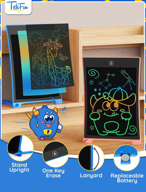 TEKFUN 10in 2 Pack LCD Writing Tablet, Doodle Drawing Board for Kids, Educational Birthday Gift