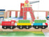 Set 75-Pieces Wooden Train with Play Mat for Kids - Including Deluxe Wood Tracks, Trains, Cars, Boats, and Accessories