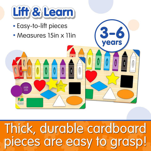 The Learning Journey Lift & Learn Puzzle Colors & Shapes – Award Winning Educational Toy for Children Ages 3 and Up