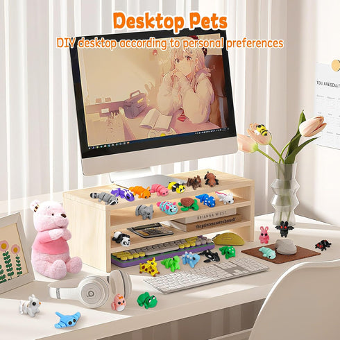 64pcs 3D 3D VZZNN Mini Printed Animals Bulk, Printed Articulated Flexible Fidget Toy, Cute Little Animal Figurines Toy