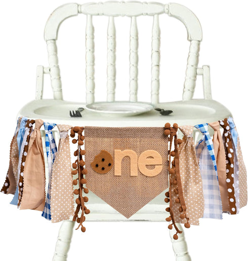 CANTLY Cookies One High Chair Banner - Cookie Themed First Birthday Party Decoration