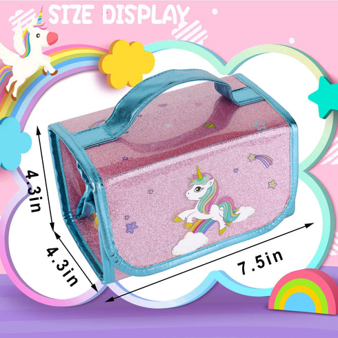 AJLICHIBAN FUN 49 Pcs Fruit Scented Washable Markers with Unicorn Pencil Case, Art Supplies for Kids