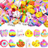 Easter Erasers - 12 Styles Bunny Egg Pencil Toppers for Kids, 3D Mini Rubber Erasers, 144 Pack