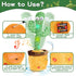Dancing Talking Cactus Baby Toys, Singing Mimicking Recording Toys with 120 English Songs, Musical Gifts