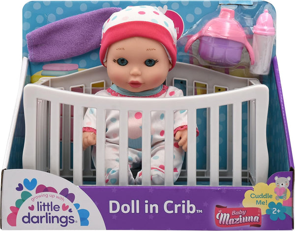 New Adventures Baby Maziuna Magic Nursery - 8" Doll in Crib Playset for Children's Pretend Play