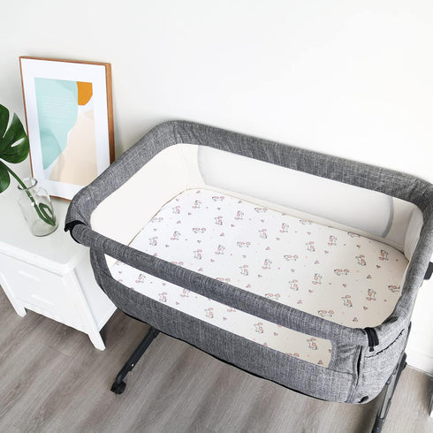 4 Pack Bassinet Sheet for Baby Girls, Bassinet Sheets Universal Fit for Rectangle, Oval, Hourglass Bassinet