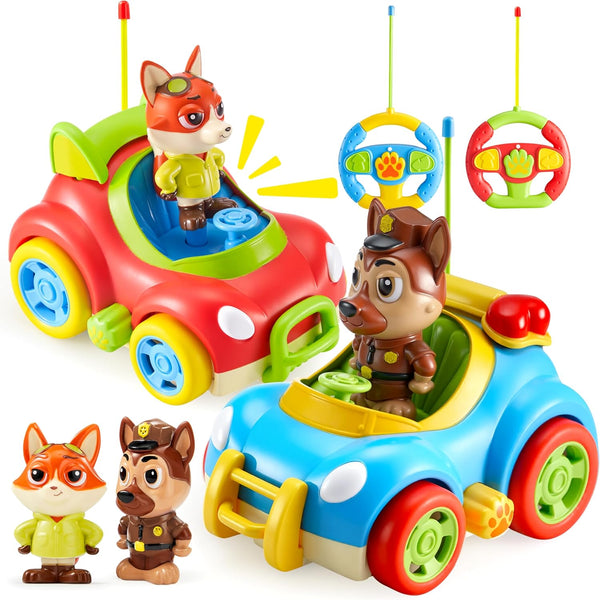 lalalark JOVA 2 Pack Remote Control Car for Toddlers, RC Cars with Cartoon