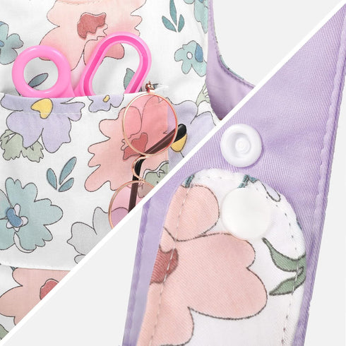 GAGAKU Baby Doll Carrier for Kids, Reborn Baby Carrier with Adjustable Straps for American Girl Doll - Purple (Flowers)