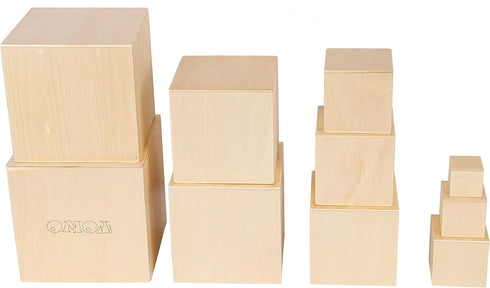 TOWO Wooden Stacking Boxes, Nesting and Sorting Cups Blocks for Toddlers, Educational Learning Toys for 2 Years Old
