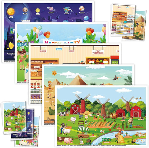 LeafEase 5 40-Pack, 12x18 Inches Disposable Placemats for Baby & Toddler, Place Table Mats Travel Eating Essential