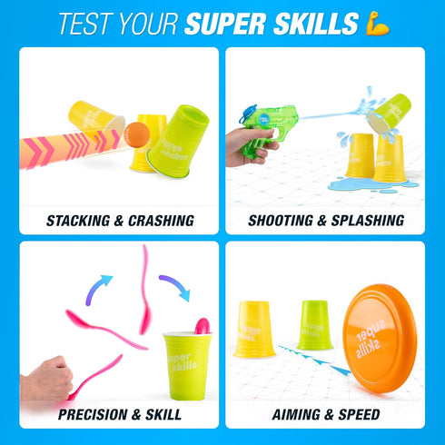 Summer 8 Super Skills Outdoor Yard Game Backyard Games for Kids and Up, Teens & Adults - Fun Water Party for The Whole