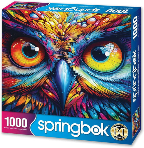 Springbok Look of The Wild 1000 Piece Jigsaw Puzzle for Adults - Vivid Fantasy Owl Face by Artist Michael Warn - Finished Size of 30" x 24"