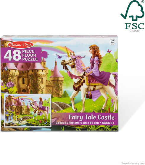 (48 2 3 Melissa & Doug Fairy Tale Castle Jumbo Jigsaw Floor Puzzle pcs, x feet) - FSC Certified