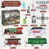 PaLeyFer Set 3 8 Kids Electric Train - Remote Control w/Smoke, Sounds, Lights - Rechargeable for Christmas Tree - Train