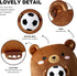 Onsoyours 14 Inch Football Bear Plush Toy, Soft Kawaii Soccer Ball Bear Stuffed Animal Gift
