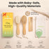 Set 7-Pack Set Baby Hair Brush & Comb for Newborns - Gentle Goat-Hair & Bamboo Bristle Hairbrushes with Easy Grip