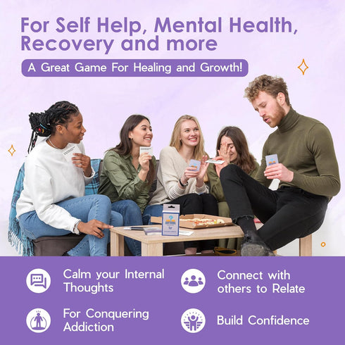 Recovery Pack Card Game - 100 Cards for Group Therapy, Coping Skills, and Self-Improvement