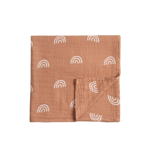Meracorallo Muslin Swaddle Blanket, Silky Soft Rainbow Receiving Blanket for Baby Boys and Girls, 47 x 47 in