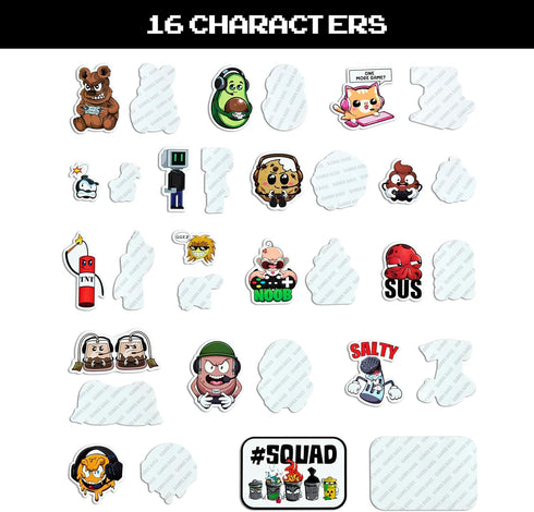 Video Game Themed Custom Vinyl Die-Cut Sticker Pack, Adhesive Decals for Laptop, Water Bottle, Journal, Phone (64 Pack)