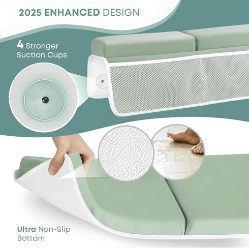 PURELYDOT Elbow Set Comfortable Baby Bath Kneeler & Rest Pad Extra Thick Foam Cushion with Toy Organizer Non-Slip