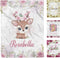 AVIClothes Customized Baby Girl Blanket, Personalized Baby Girl Deer Blankets - Baby Blanket