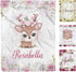 AVIClothes Customized Baby Girl Blanket, Personalized Baby Girl Deer Blankets - Baby Blanket