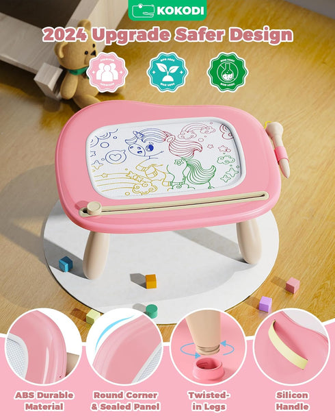 1-2 1 2 3 KOKODI Magnetic Drawing Board, Toddler Girl Toys for Year Old, Large Doodle Board Pad Learning