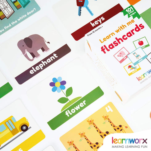 101 1-3 LearnWorx Baby Flash Cards for Toddlers | Award Winning First Words Toddler Flash Cards | Speech Toys Help